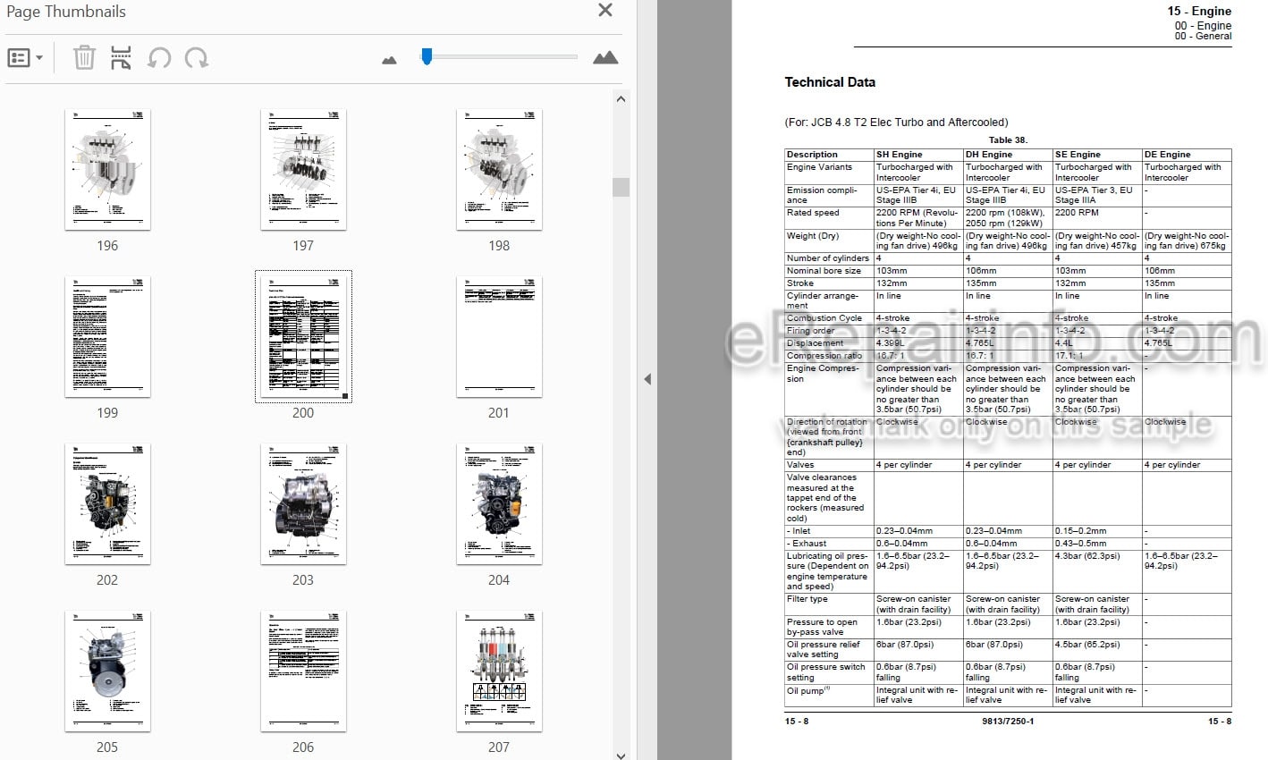 Photo 4 - JCB JS200 JS210 JS220 JS235 Service Manual Excavator 9813-7250