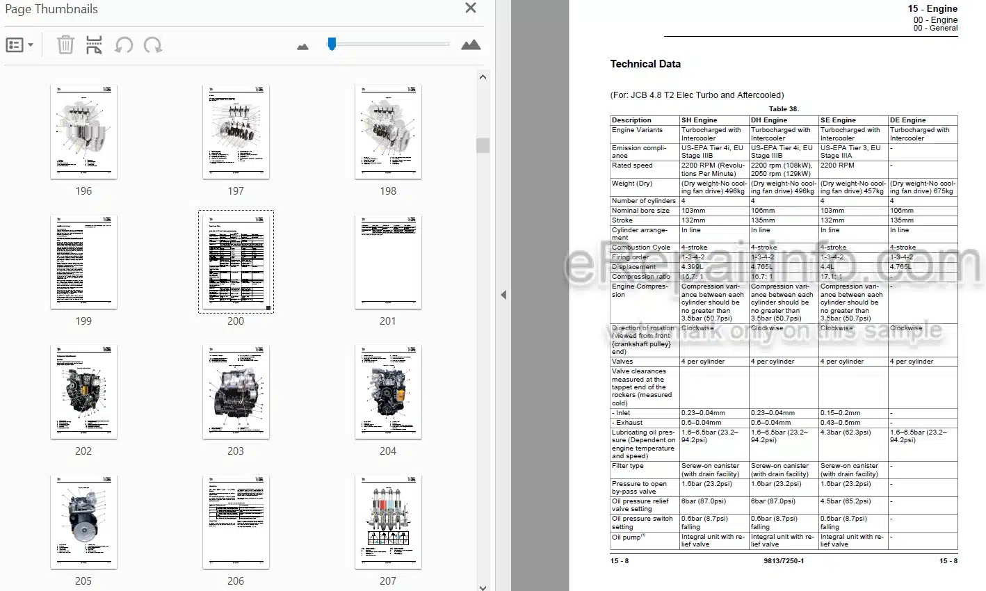 Photo 4 - JCB JS200 JS210 JS220 JS235 Service Manual Excavator 9813-7250
