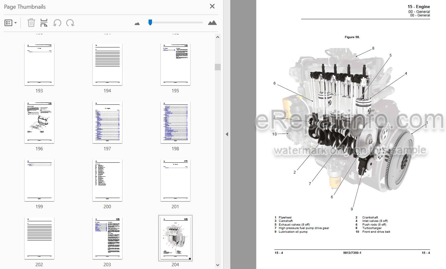 Photo 4 - JCB JS200 JS210 JS220 JS235 Service Manual Excavator 9813-7350