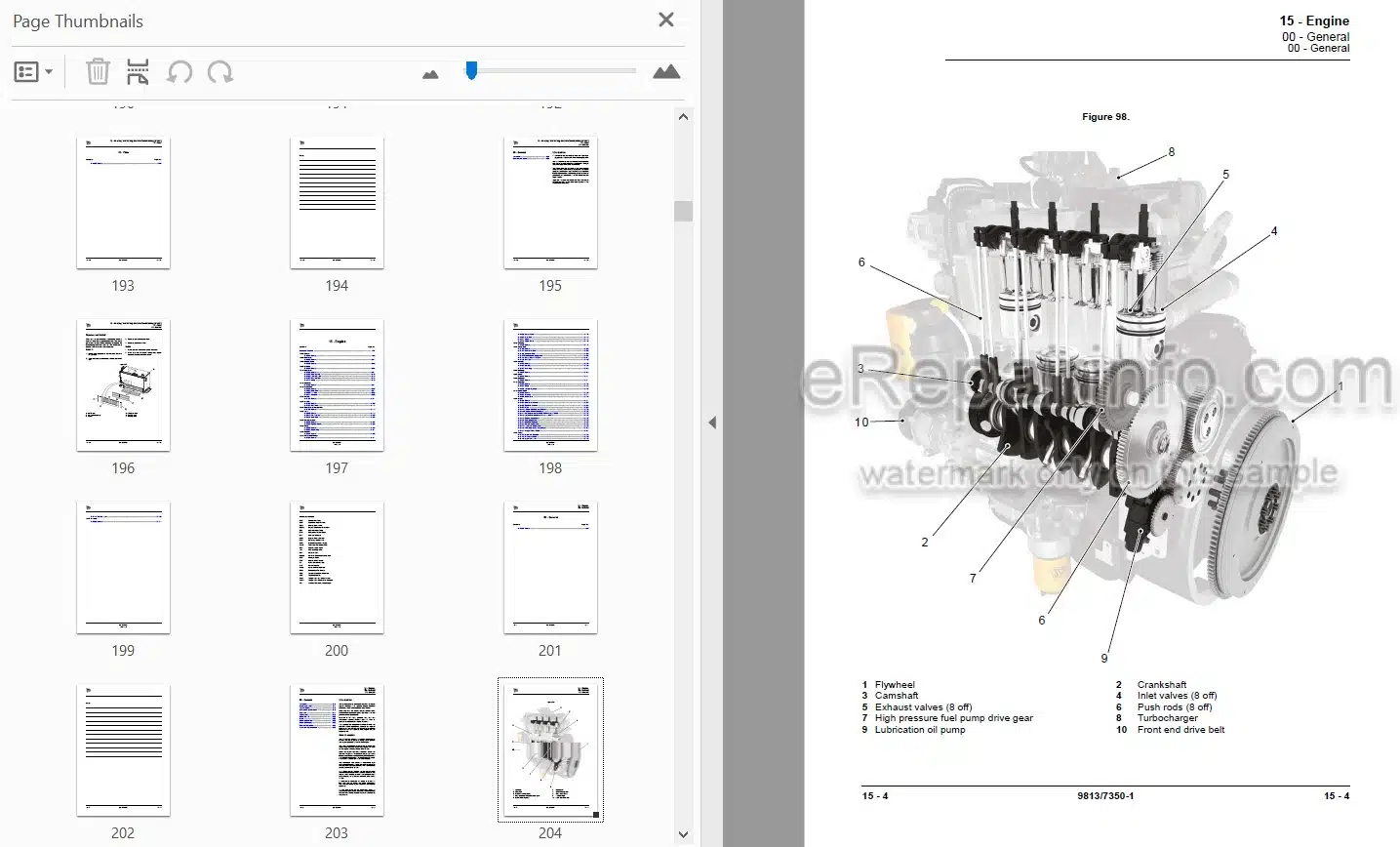 Photo 4 - JCB JS200 JS210 JS220 JS235 Service Manual Excavator 9813-7350