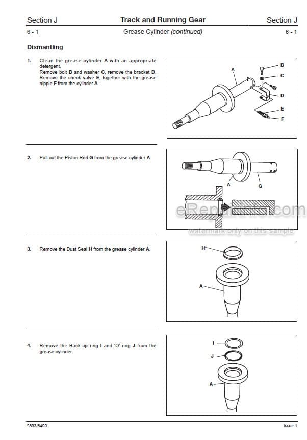 Photo 3 - JCB JS200 JS210 JS220 JS240 JS260 Service Manual Excavator 9803-6400