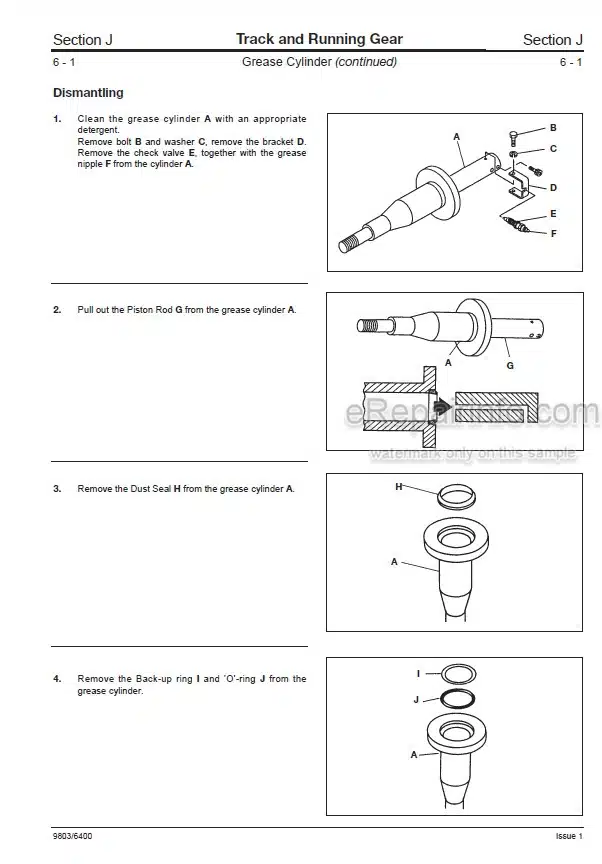 Photo 3 - JCB JS200 JS210 JS220 JS240 JS260 Service Manual Excavator 9803-6400