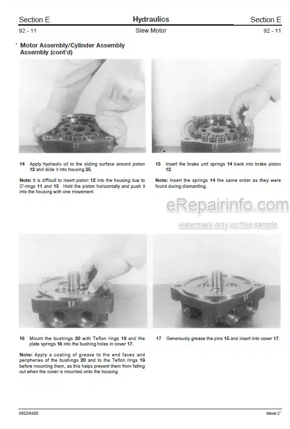 Photo 8 - JCB JS200 JS210 JS220 JS240 JS260 Service Manual Excavator 9803-6400
