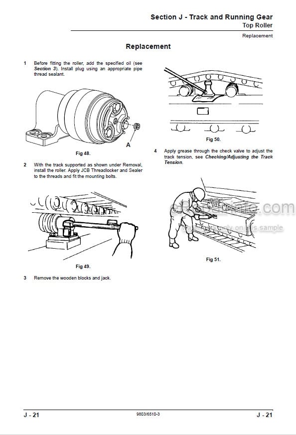 Photo 8 - JCB JS200 JS210 JS220 JS240 JS260 Service Manual Excavator 9803-6400