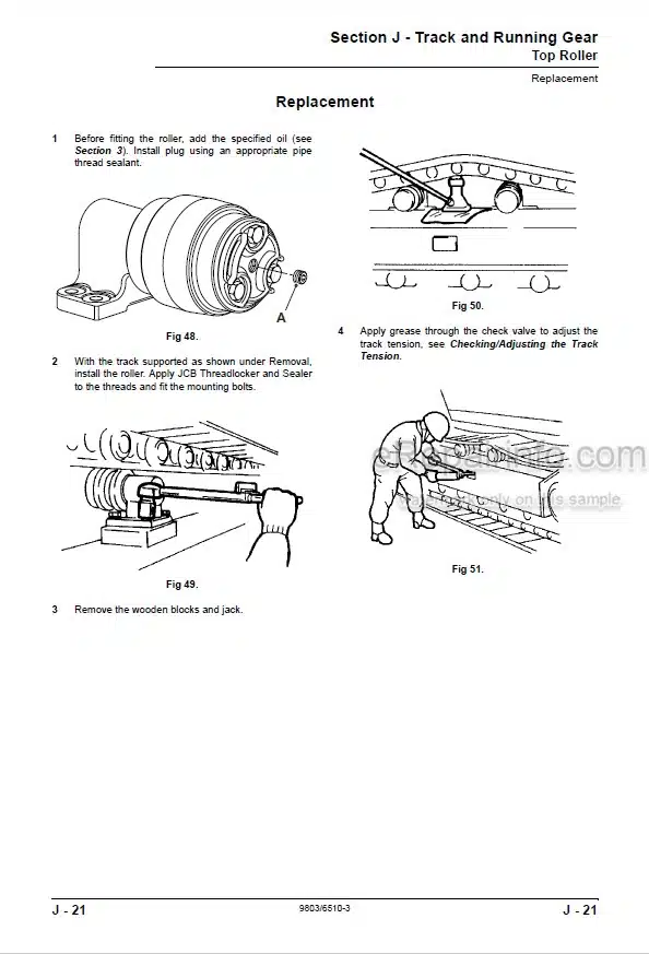 Photo 7 - JCB JS200 JS210 JS220 JS240 JS260 Service Manual Excavator 9803-6510