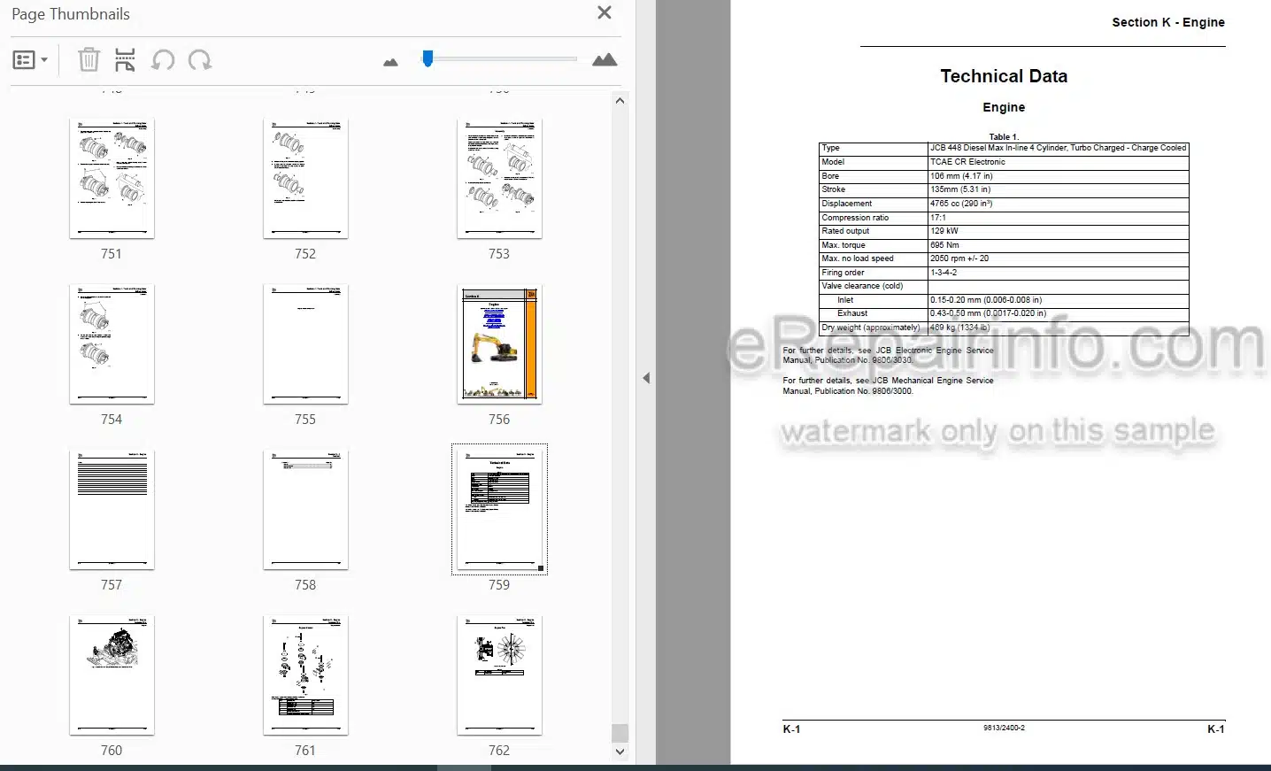 Photo 4 - JCB JS210LC JS220 Service Manual Excavator 9813-2400