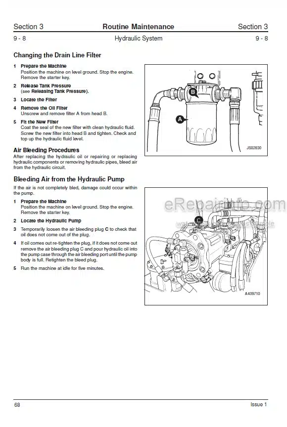 Photo 7 - JCB JS200 JS210 JS220 JS230 JS370 Service And Operators Manual Excavator 9813-5550