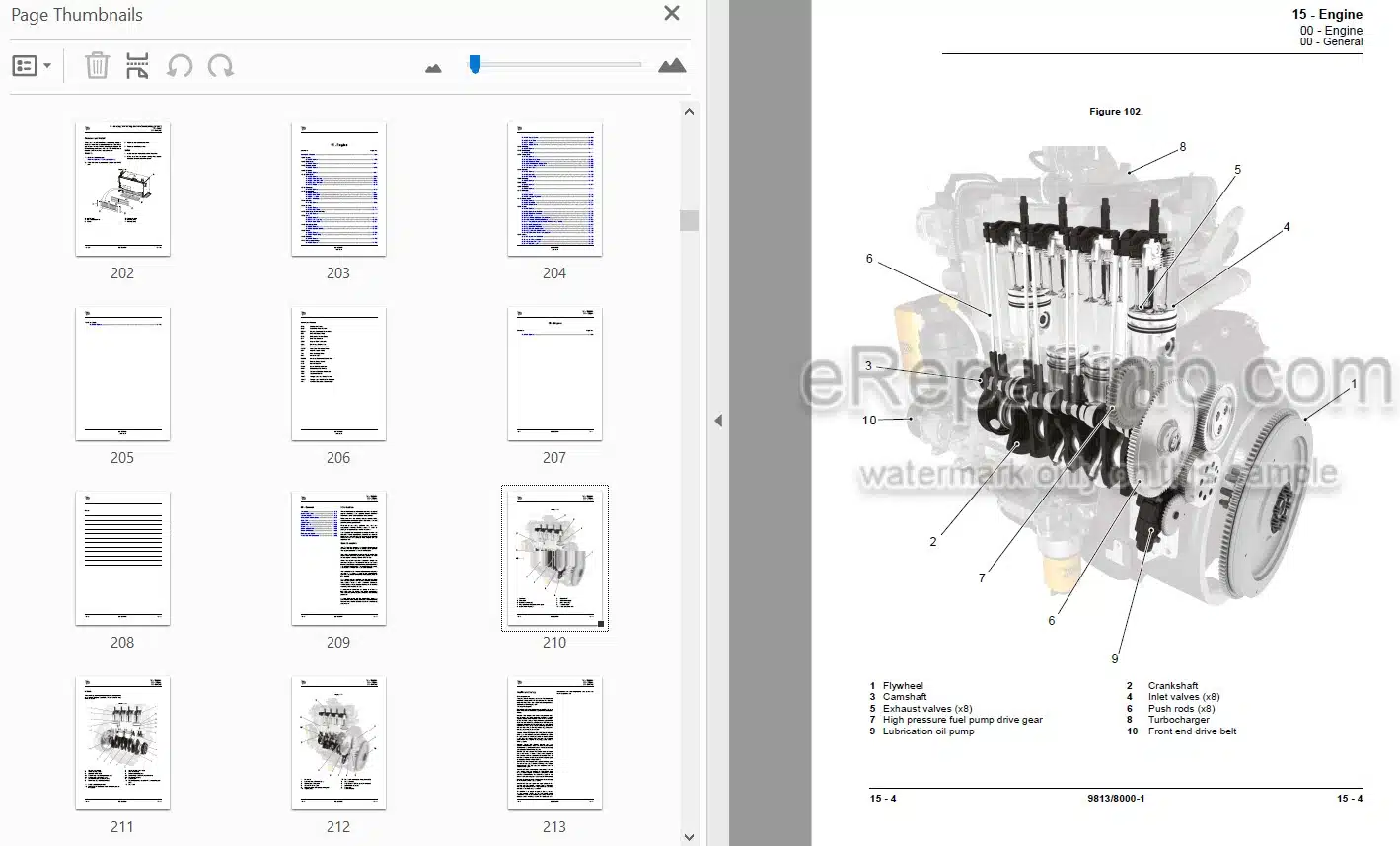 Photo 4 - JCB JS210 JS230 Service Manual Excavator 9813-8000