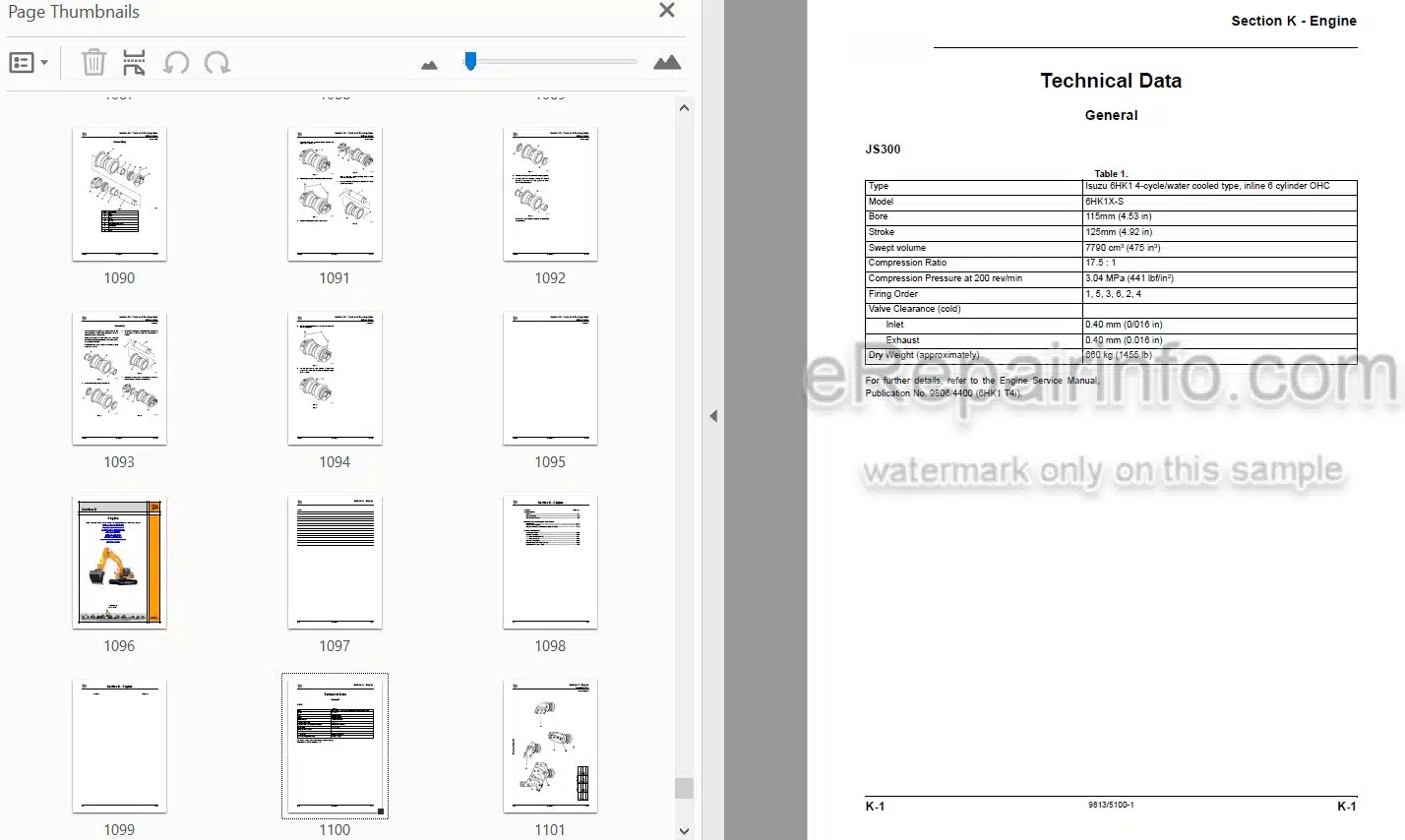 Photo 3 - JCB JS300 JS330 JS370 Tier 4 Service And Operators Manual Excavator 9813-5100