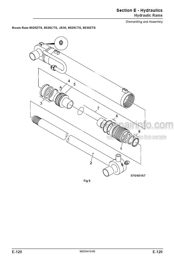 Photo 5 - JCB JS30 8025ZTS 8026CTS 8029CTS 8030ZTS 8035ZTS Service Manual Compact Excavator 9803-9410