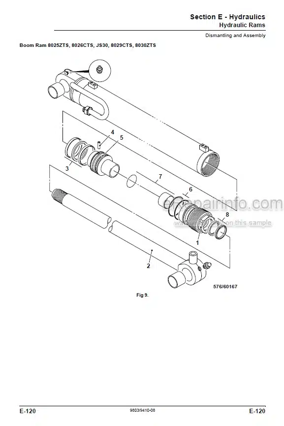 Photo 5 - JCB JS30 8025ZTS 8026CTS 8029CTS 8030ZTS 8035ZTS Service Manual Compact Excavator 9803-9410