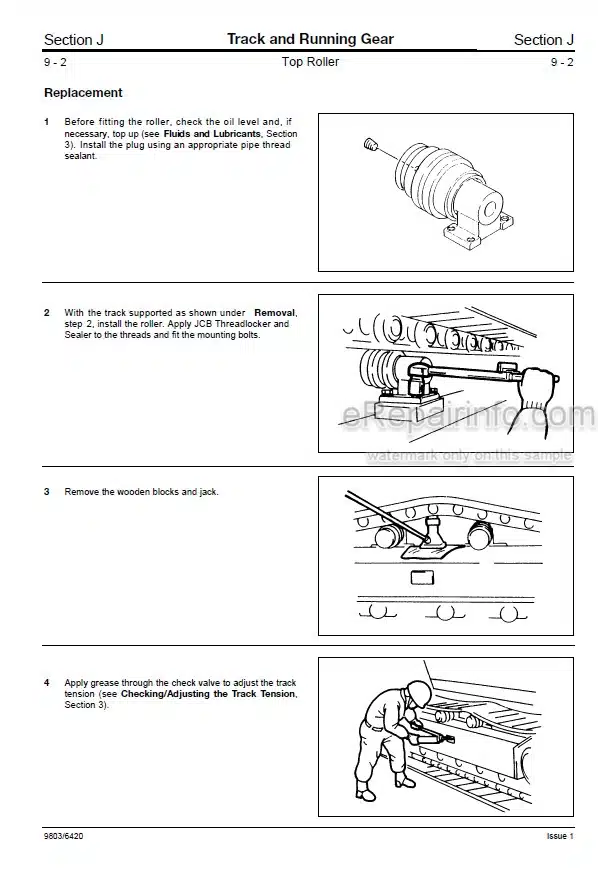 Photo 11 - JCB JS330 JS450 JS460 JS500 Service Manual Excavator 9803-6420