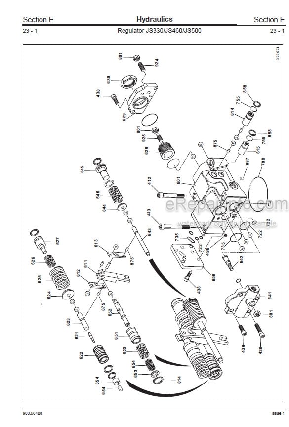 Photo 3 - JCB JS330 JS450 JS460 JS500 Service Manual Excavator 9803-6420