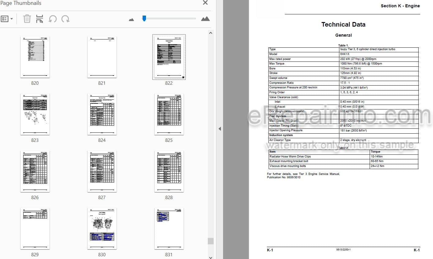 Photo 3 - JCB JS370 Service Manual Excavator 9813-2250