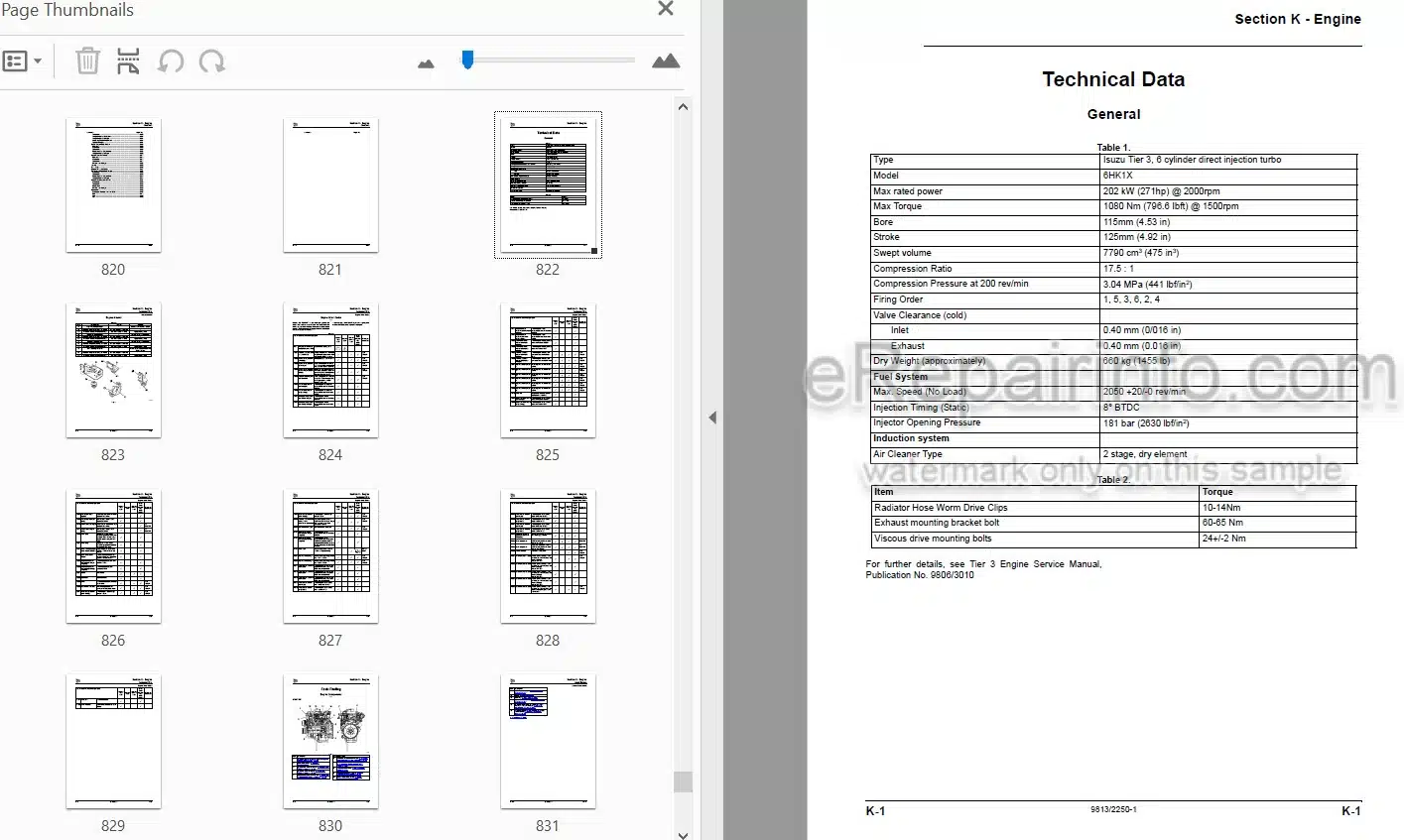 Photo 3 - JCB JS370 Service Manual Excavator 9813-2250