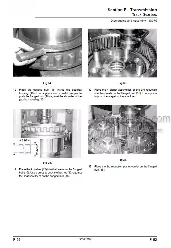 Photo 1 - JCB JS370 Service Manual Excavator 9813-2250