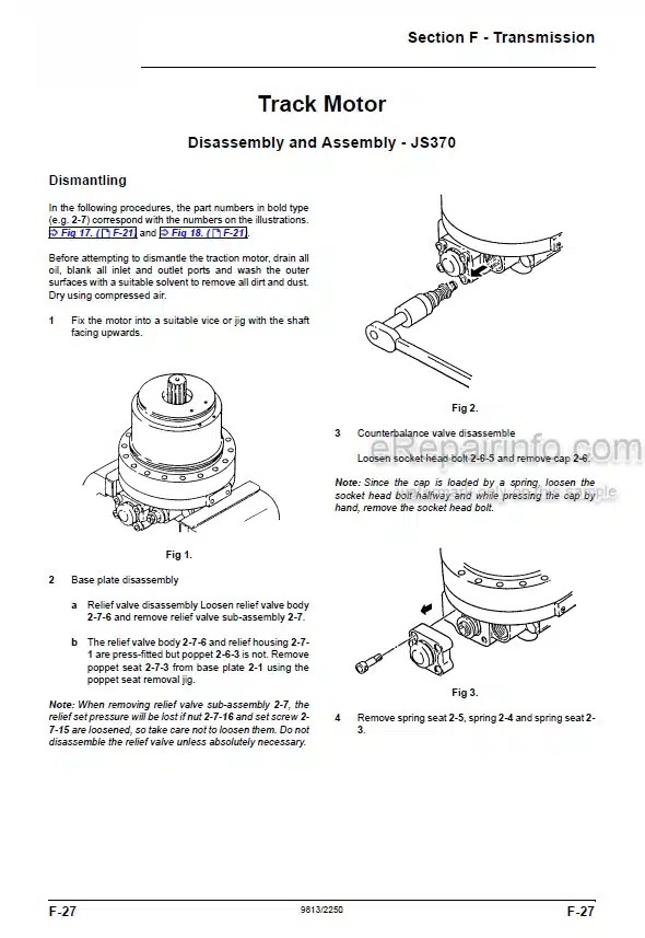 Photo 6 - JCB JS370 Service Manual Excavator 9813-2250