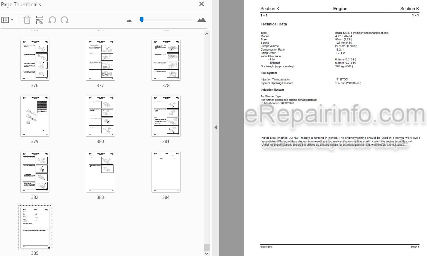 Photo 4 - JCB JS70 Service Manual Excavator 9803-6020
