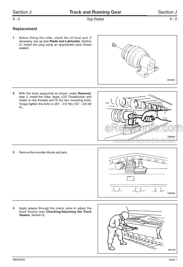 Photo 3 - JCB JS70 Service Manual Excavator 9803-6020