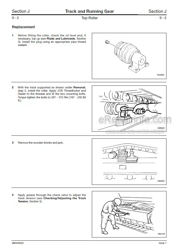 Photo 3 - JCB JS70 Service Manual Excavator 9803-6020