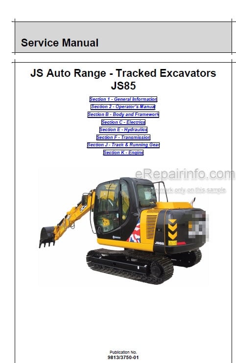 Photo 5 - JCB JS85 Auto Range Service And Operators Manual Excavator 9813-3750