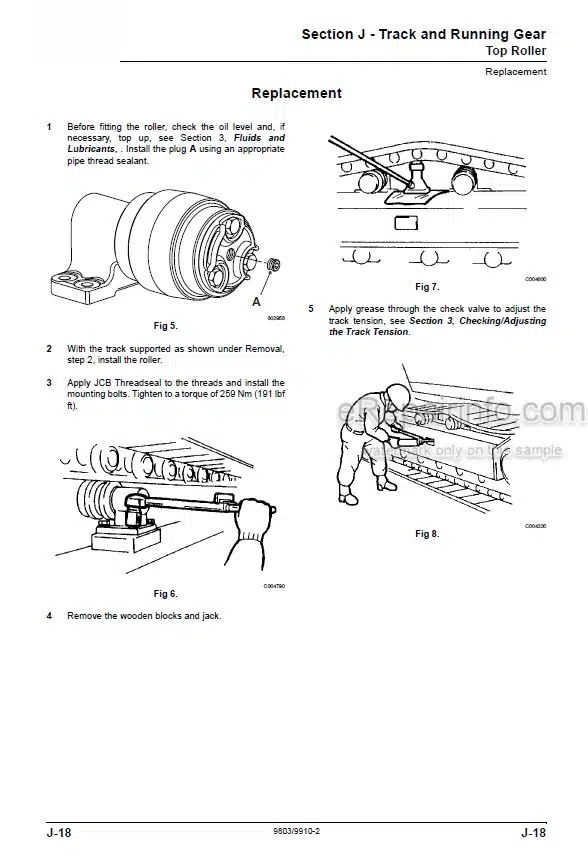 Photo 3 - JCB JZ140 Service Manual Excavator 9803-9910
