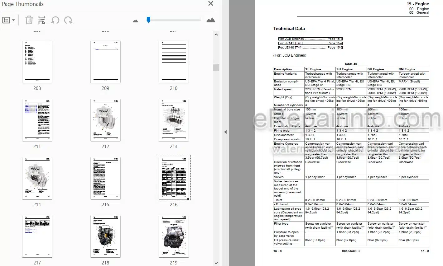 Photo 4 - JCB JZ140 T4I JZ141 T4F Service Manual Excavator 9813-6300