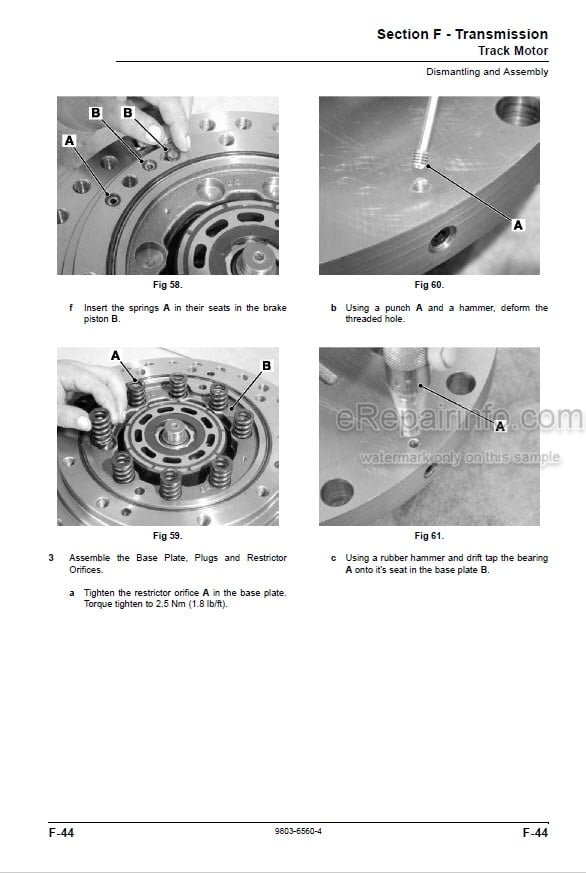 Photo 1 - JCB JZ235 JZ255 Tier III Auto Service Manual Excavator 9803-6560