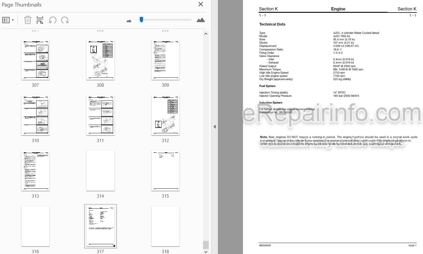 Photo 6 - JCB JZ70 Service Manual Excavator 9803-6030