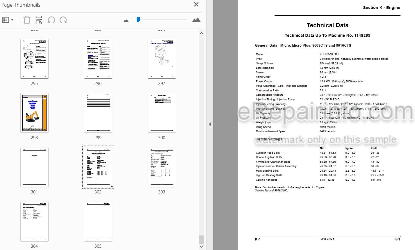 Photo 4 - JCB Micro Micro Plus Micro 8008 Micro 8010 Tier 3 Service Manual Compact Excavator 9803-9310