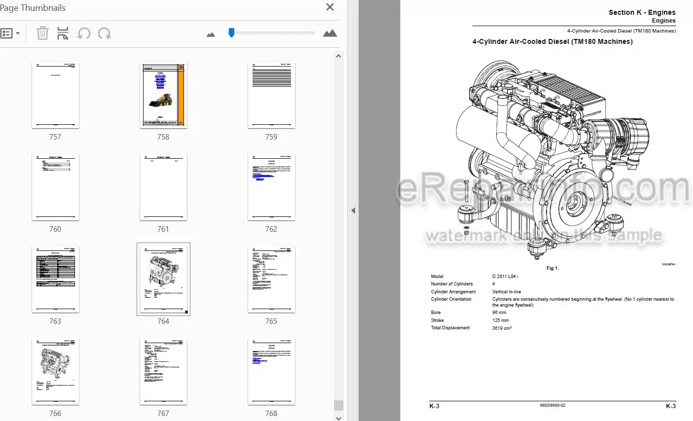 Photo 4 - JCB TM180 TM220 Service Manual Wheel Loader 9803-9995