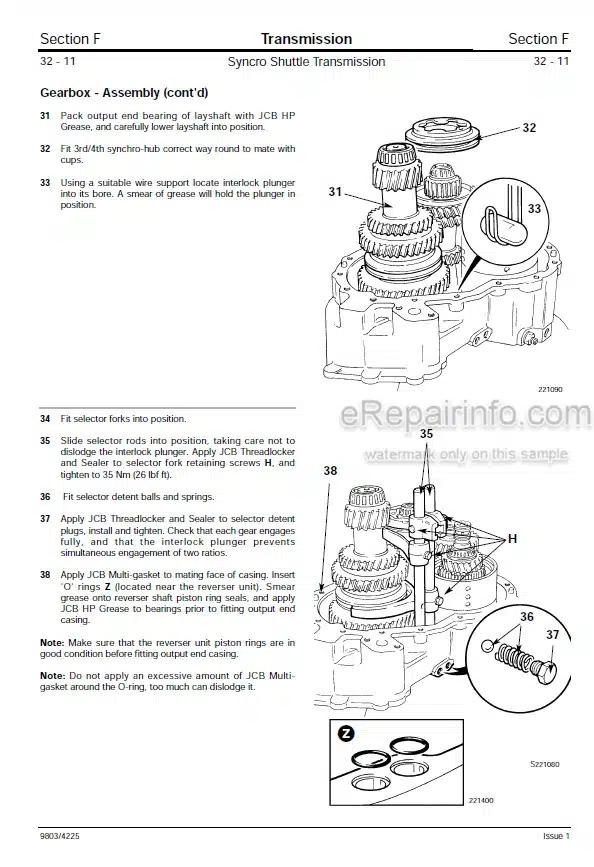 Photo 7 - JCB TM310 TM310S TM310WM TM320 Service Manual Telescopic Wheel Loader 9803-9520