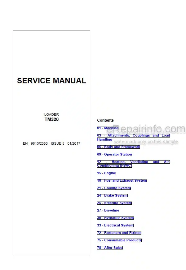 Photo 5 - JCB TM320 Service Manual Telescopic Wheel Loader 9813-2350