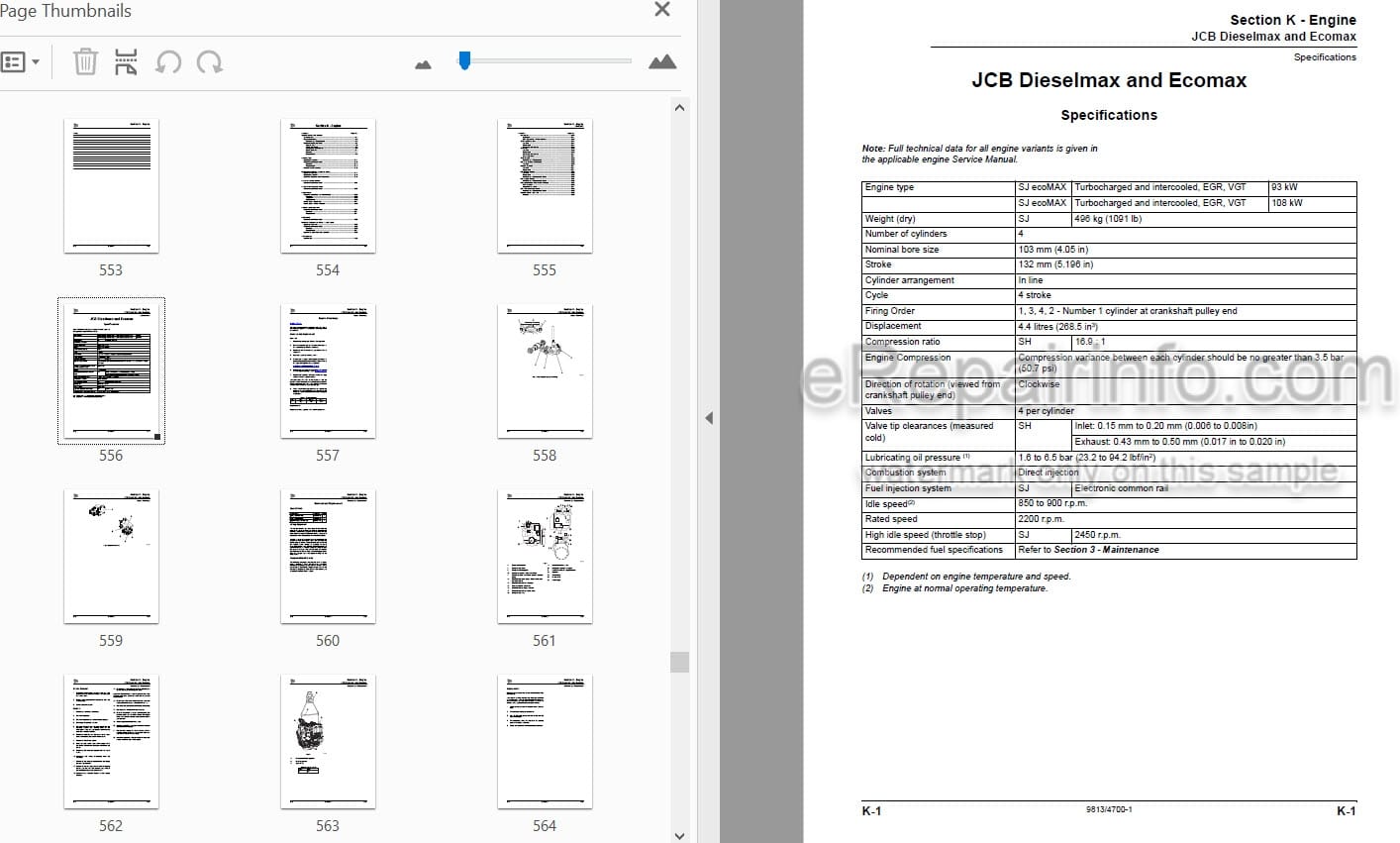 Photo 3 - JCB TM320 Service Manual Telescopic Wheel Loader 9813-4700