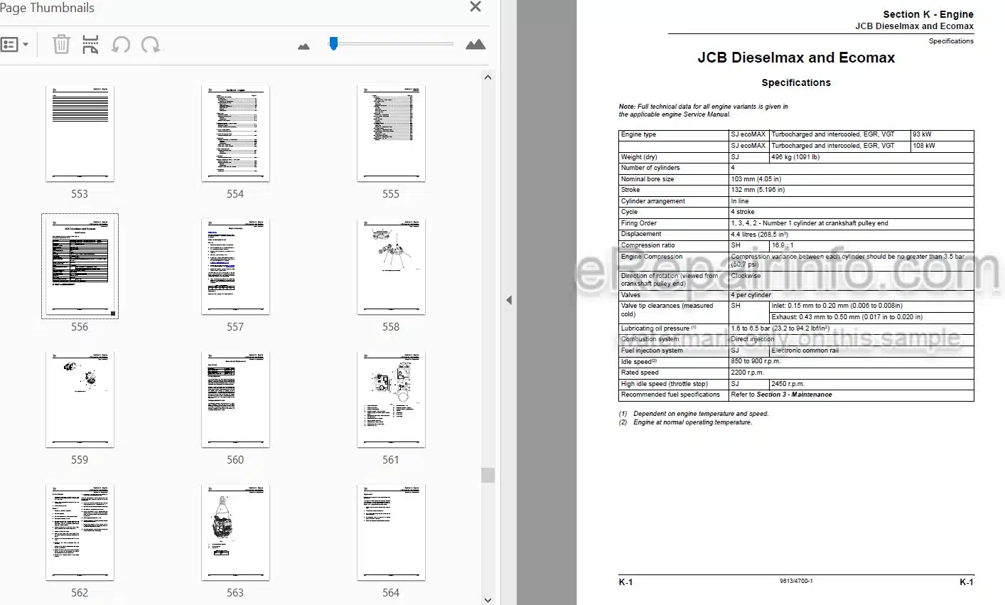 Photo 3 - JCB TM320 Service Manual Telescopic Wheel Loader 9813-4700