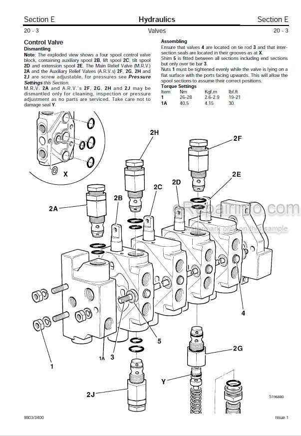 Photo 5 - JCB Teletruk Service Manual Telescopic Handler 9803-3400