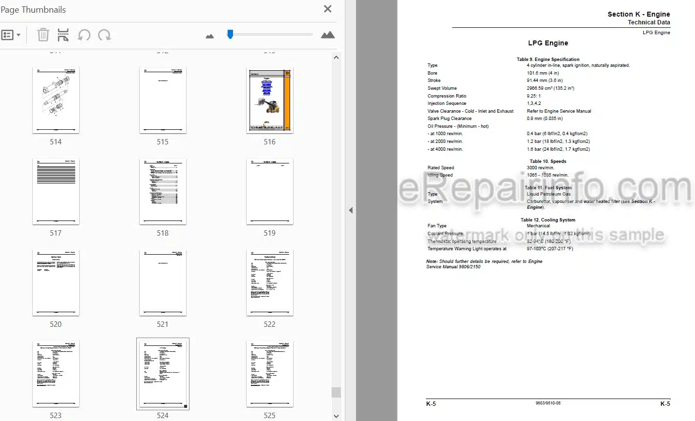 Photo 4 - JCB Teletruk Service Manual Telescopic Handler 9803-9510