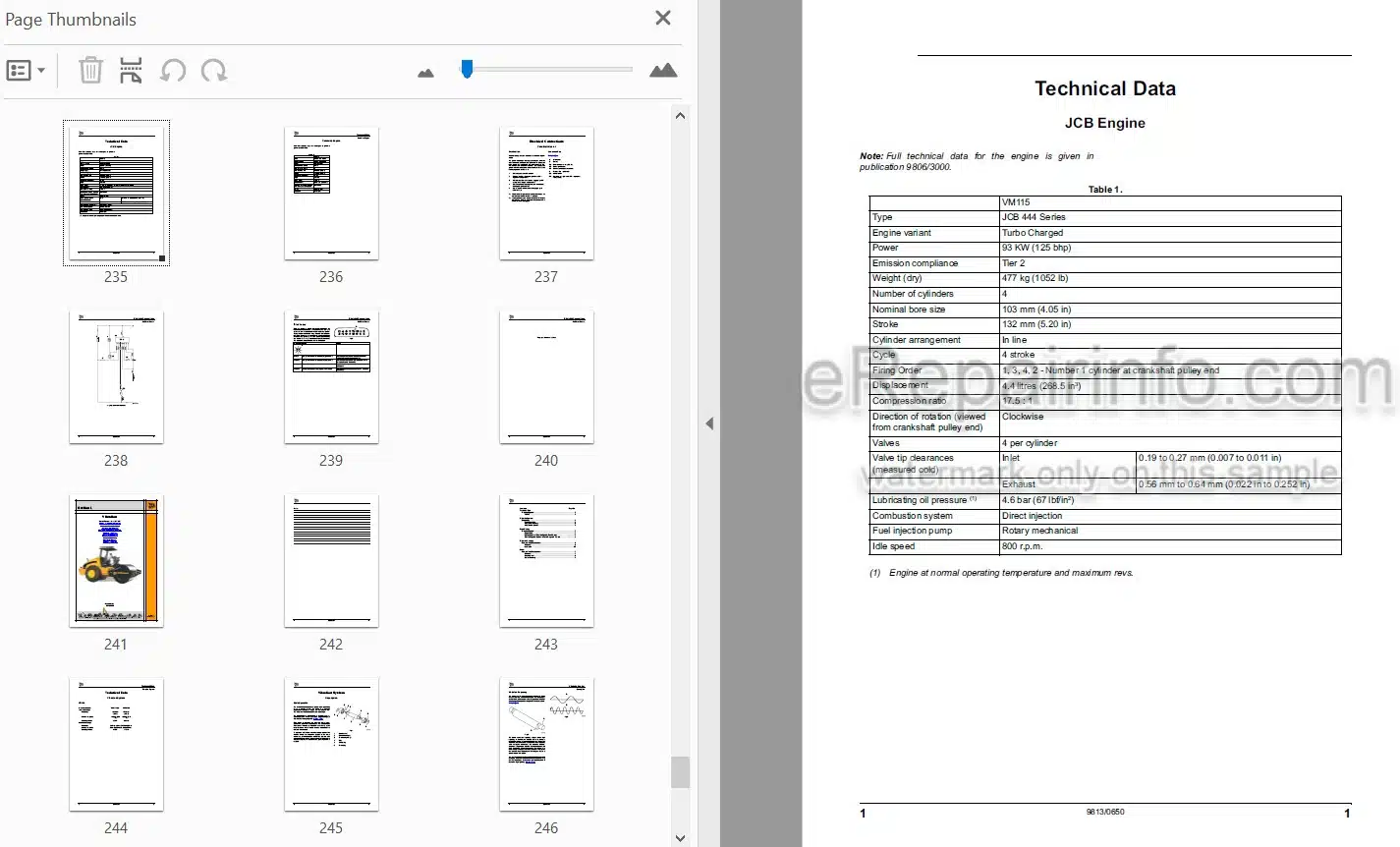 Photo 4 - JCB VM115 Tier II Service Manual Roller 9813-0650