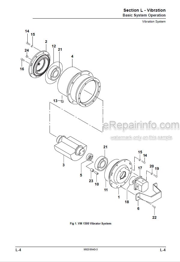 Photo 1 - JCB VM1500M VM1500F Service Manual Vibratory Roller 9803-9940
