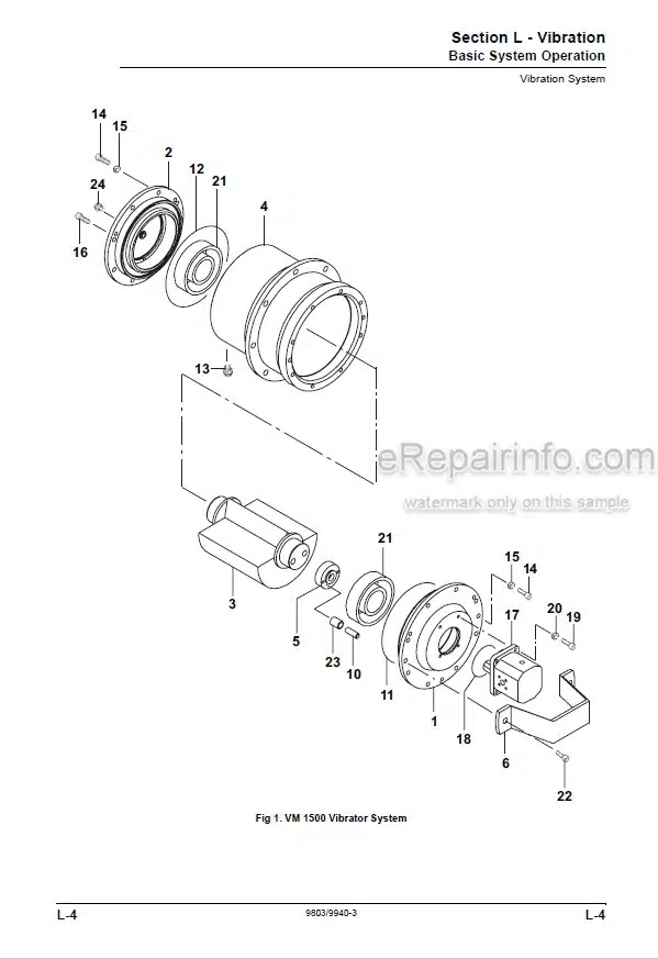 Photo 1 - JCB VM1500M VM1500F Service Manual Vibratory Roller 9803-9940