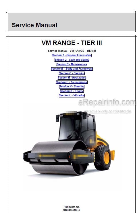 Photo 5 - JCB VM46D VM46PD VM75D VM75PD VM115D VM115PD VM115HD VM115HPD VM132D VM132PD VM146D VM146PD VM166D VM166PD VM200D V200PD Tier III Service Manual Roller 9803-9590