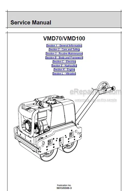 Photo 5 - JCB VMD70 VMD100 Service Manual Vibratory Roller 9813-0300