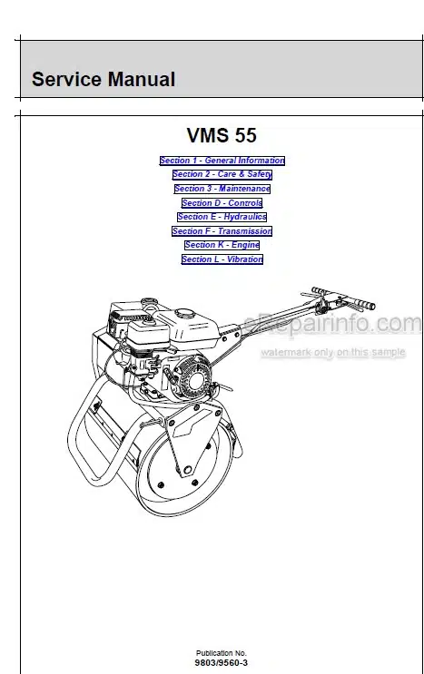 Photo 5 - JCB VMS55 Service Manual Vibratory Roller 9803-9560