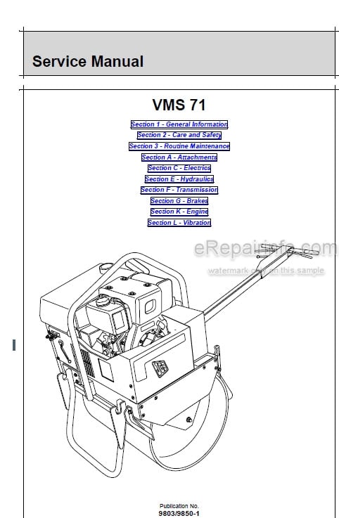Photo 5 - JCB VMS71 VMS71-20 VMS71-30 Service Manual Vibratory Roller 9803-9850