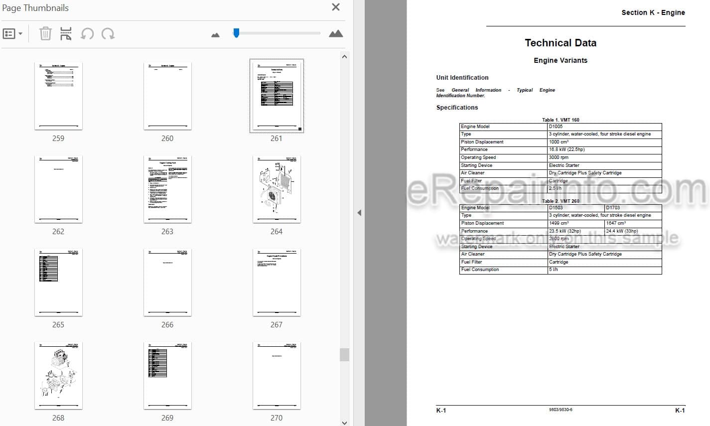 Photo 3 - JCB VMT160-90 VMT260-100 VMT260-120 Tier 2 4 Service Manual Roller 9803-9530