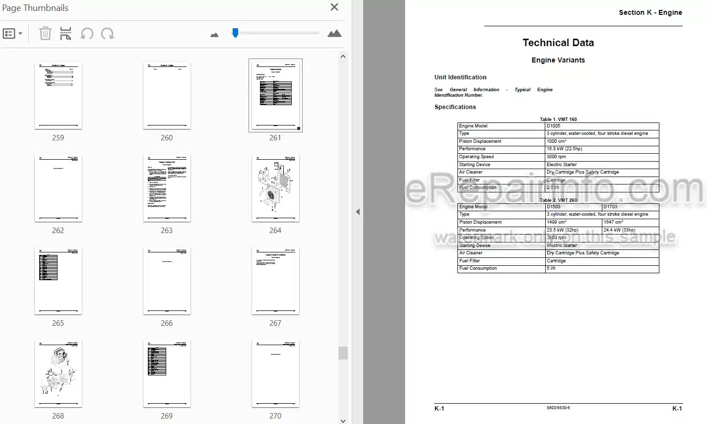 Photo 3 - JCB VMT160-90 VMT260-100 VMT260-120 Tier 2 4 Service Manual Roller 9803-9530