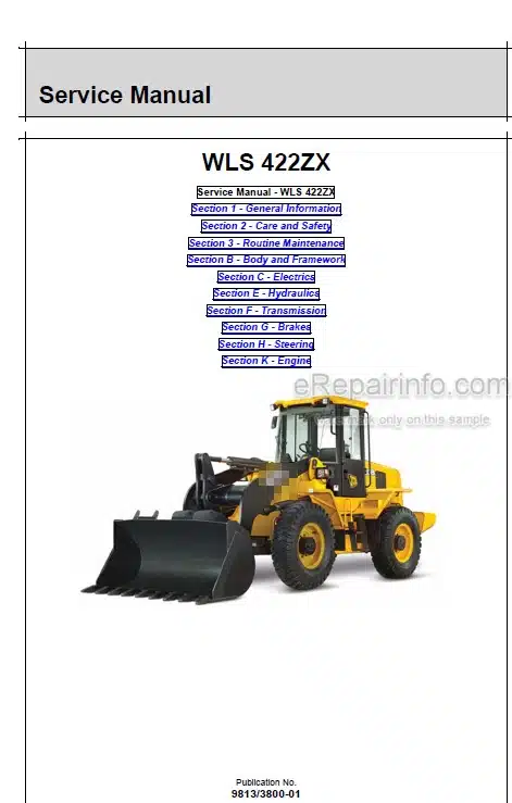 Photo 5 - JCB WLS 422ZX Service Manual Wheel Loader 9813-3800