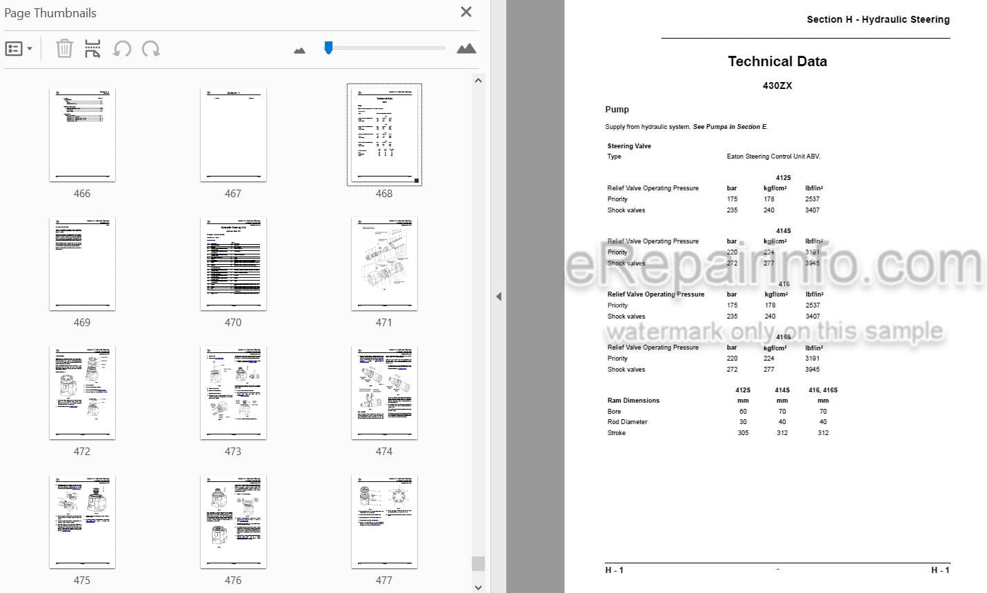 Photo 4 - JCB WLS 430ZX Service Manual Wheel Loader 9813-1050