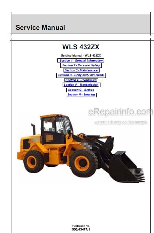 Photo 5 - JCB WLS 432ZX Service Manual Wheel Loader 550-43477
