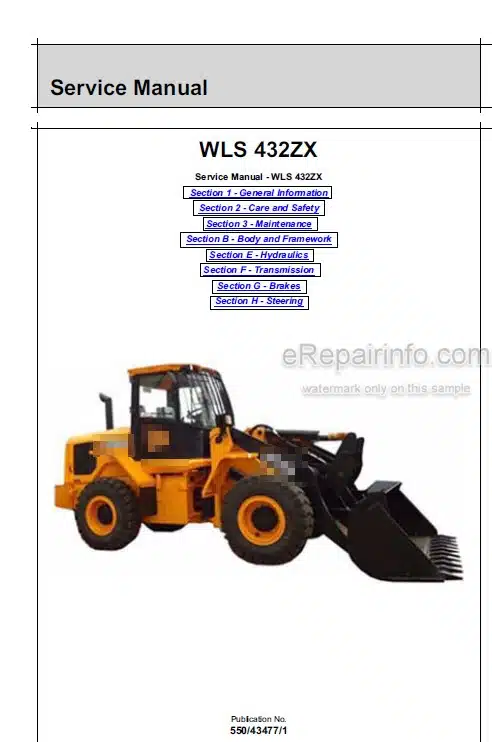 Photo 5 - JCB WLS 432ZX Service Manual Wheel Loader 550-43477
